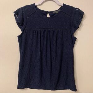 Adrianna Papell Women’s Blue Flutter Sleeve Blouse Size XS